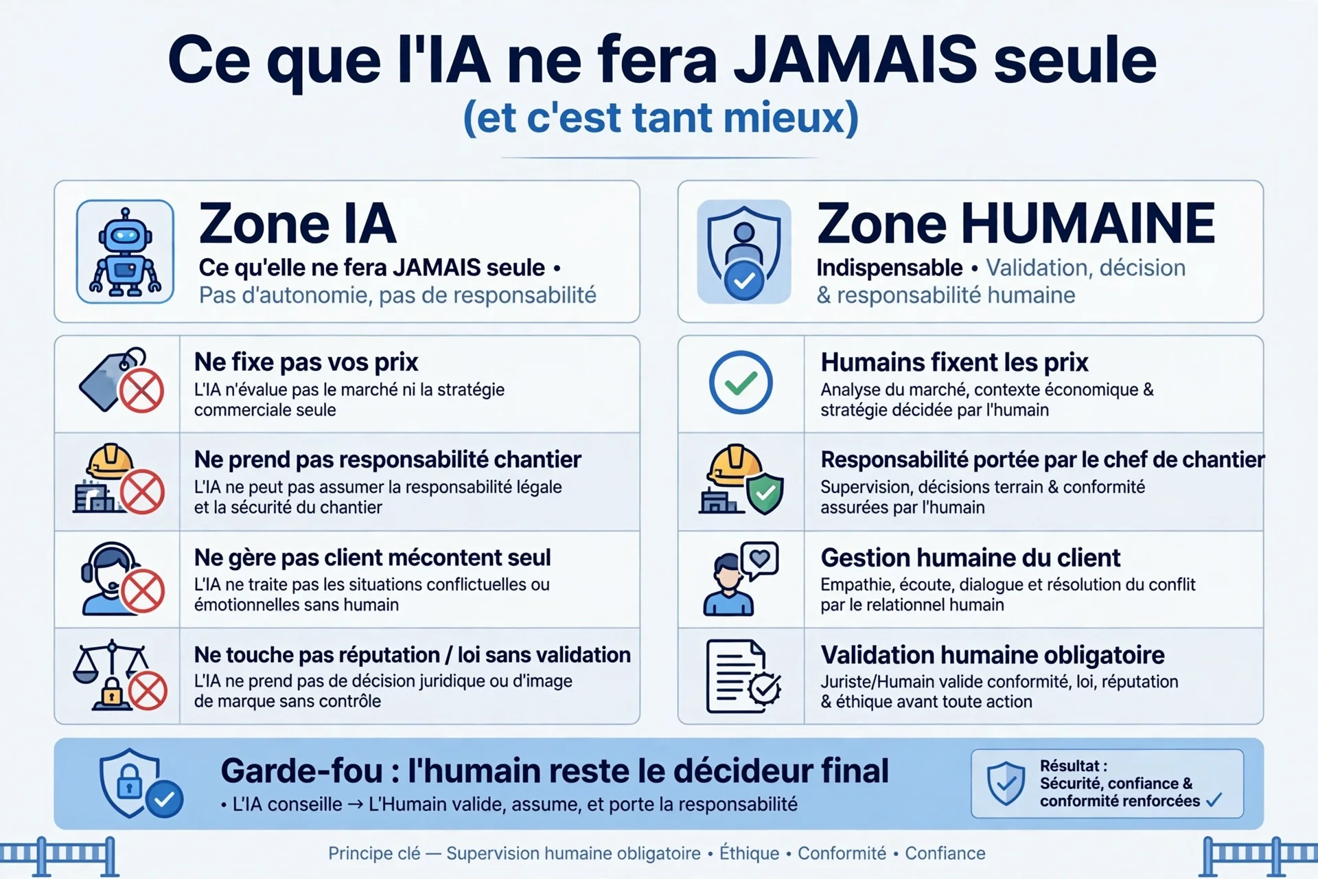 Garde-fou humain pour les décisions prises avec une IA en entreprise