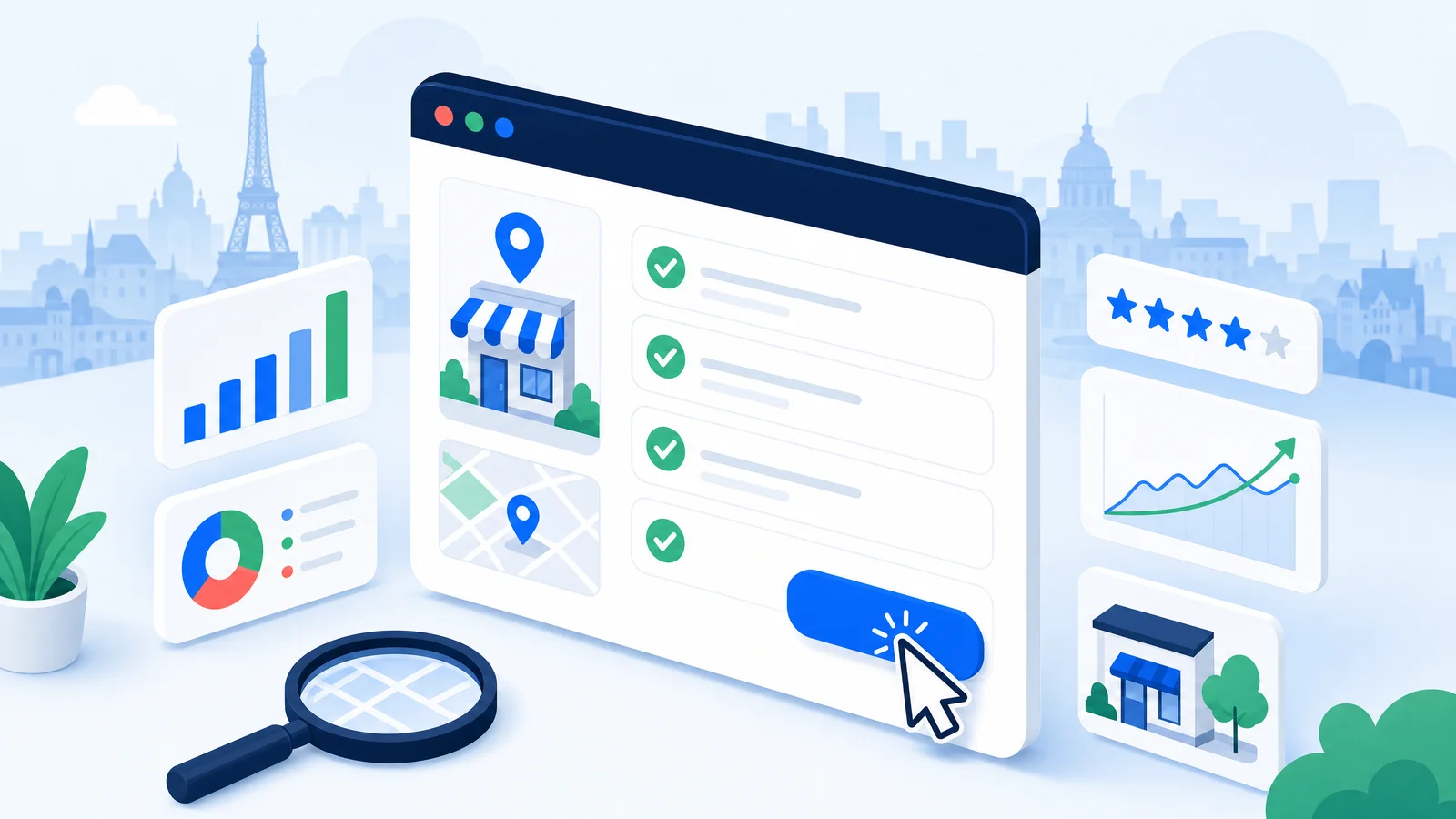 Illustration d'une checklist pour un site web qui convertit