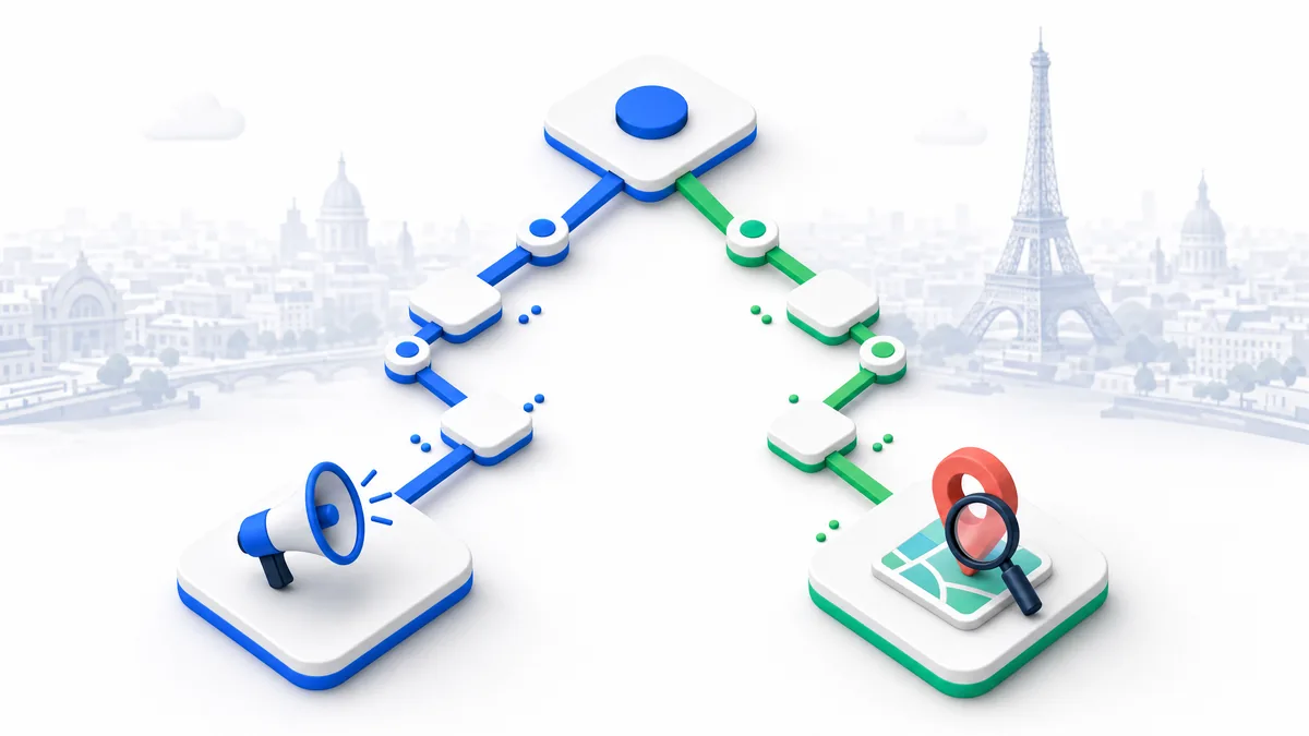 Illustration d une decision entre publicite payante et SEO local