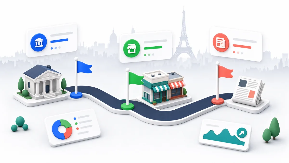 Illustration de la feuille de route en 3 mois pour le netlinking local