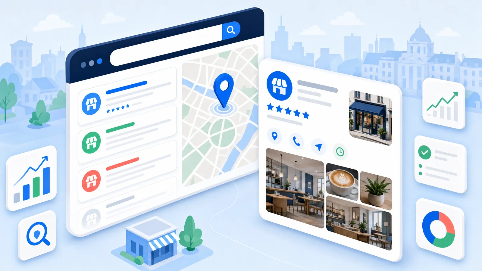 Illustration de l'optimisation d'une fiche Google Business Profile