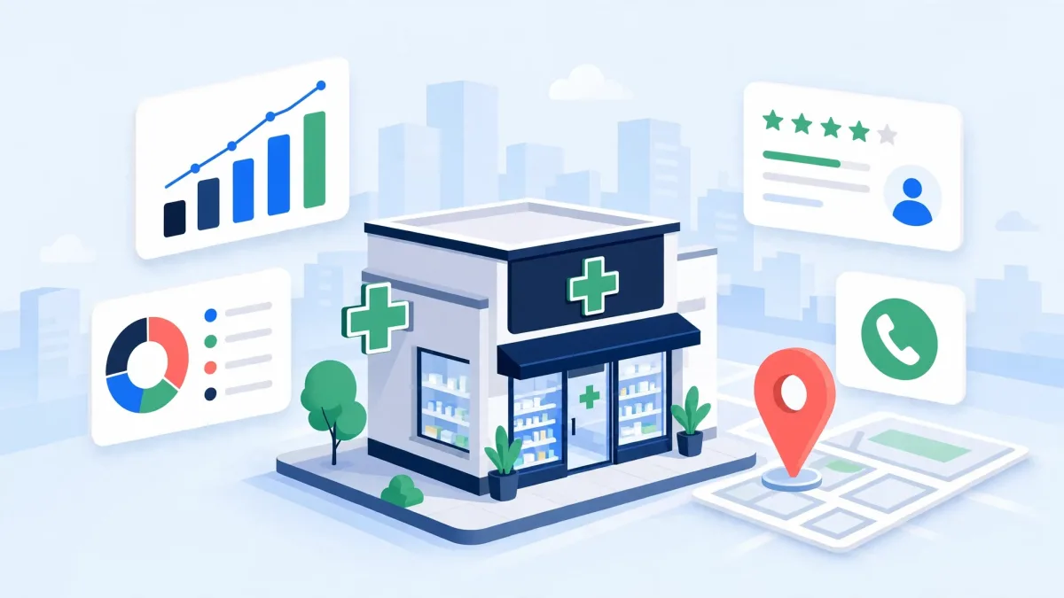 Site internet d’une officine avec avis clients et carte de localisation