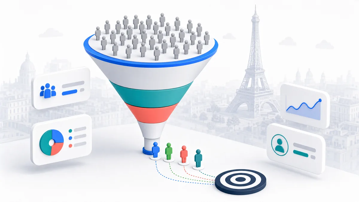 Illustration du funnel de remarketing qui recible les visiteurs