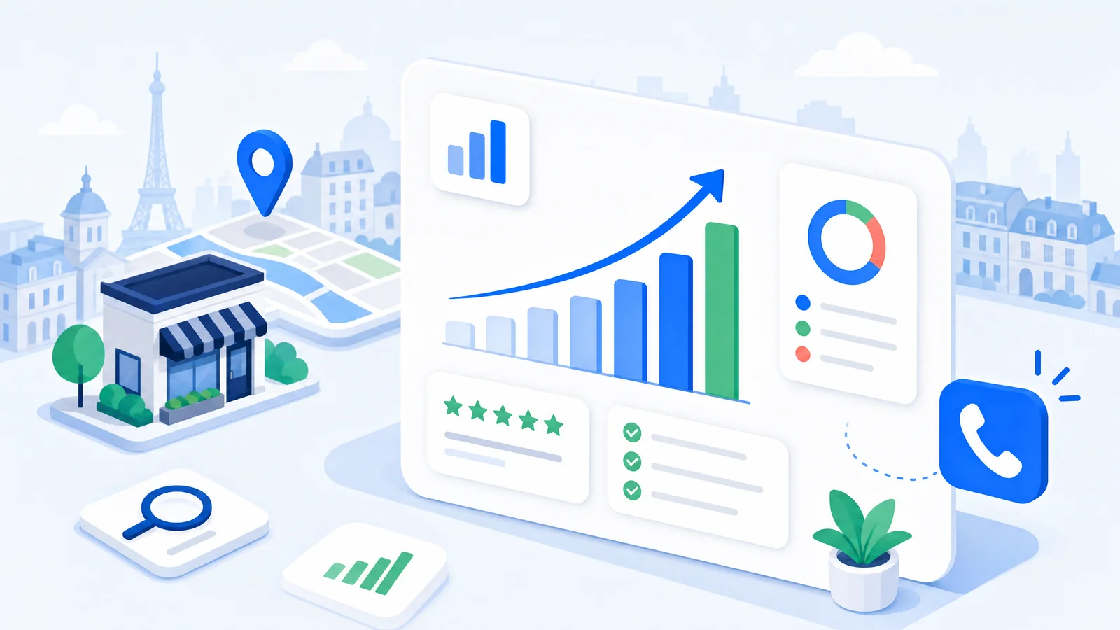 Illustration du suivi des leads locaux avec GA4 et un CRM